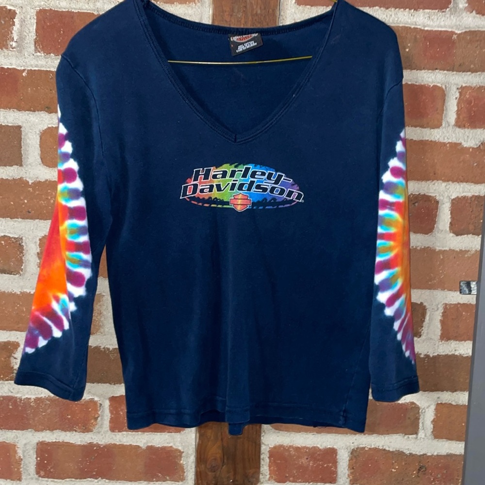 Harley Davidson women’s tie-dye top. 90s